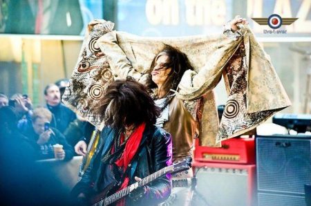 Steven Tyler and Joe Perry of Aerosmith perform at The Today Show’s Toyota Concert Series in New York (Photo: Live4ever Media)
