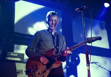 Ride's Andy Bell onstage in Manchester with former band Beady Eye, 2013 (Photo: Gary Mather for Live4ever)