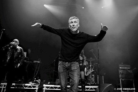 Bez onstage with Happy Mondays (Photo: Andy Crossland for Live4ever)