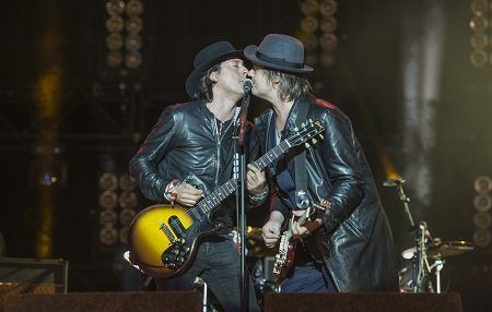 Pete Doherty and Carl Barat performing with The Libertines at Leeds Festival 2015 (Photo: Gary Mather for Live4ever Media)