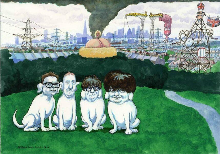 Promo artwork for Blur - who've added Primavera Sound to their 2023 live return - at Wembley Stadium 2023 by Steve Bell