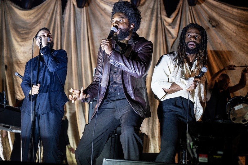 Young Fathers performing in Manchester on March 7th, 2024 as part of BBC 6 Music Festival (Gary Mather)