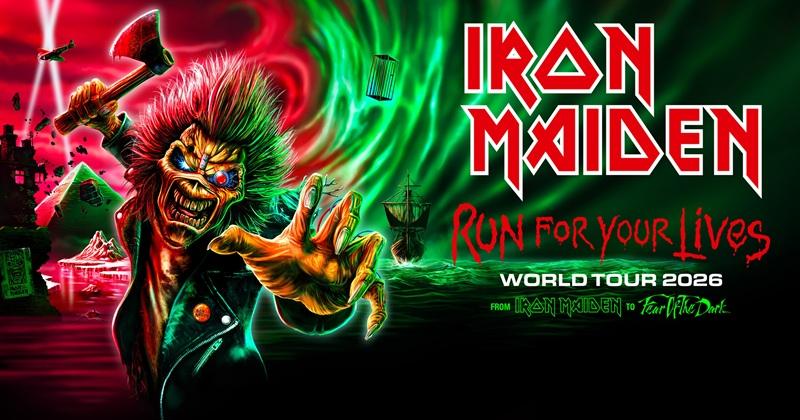 Poster for Iron Maiden's 2026 world tour
