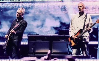 A photo of Oasis' Gem Archer and Andy Bell